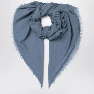 Destin Oxford Blue Wool-silk Blend Scarf