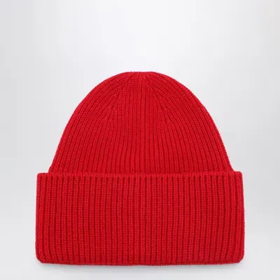 Destin Red Wool And Cashmere Beanie In White