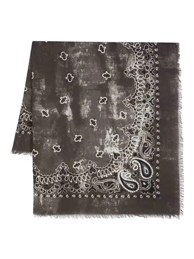 Destin Scarf Jil Quadra 140x140 Cm In Pewter