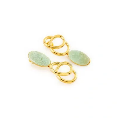 D'estree Sonia Icon Stone Earrings In Blue,gold