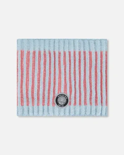 Deux Par Deux Kids'  In Blue And Coral Stripes