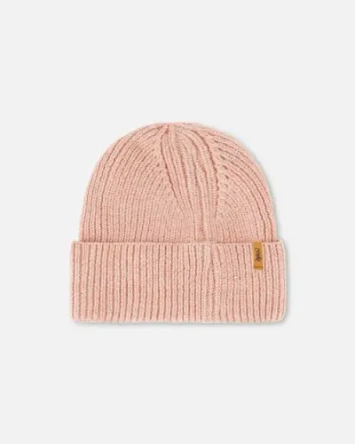 Deux Par Deux Kids'  Girl's Mid-season Knit Hat Dusty Pink In Cameo Brown