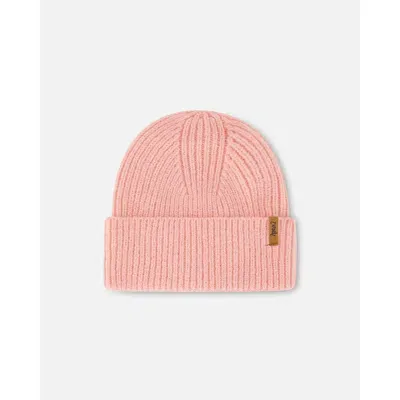 Deux Par Deux Kids'  Girl's Mid-season Knit Hat Pink In Strawberry Ice