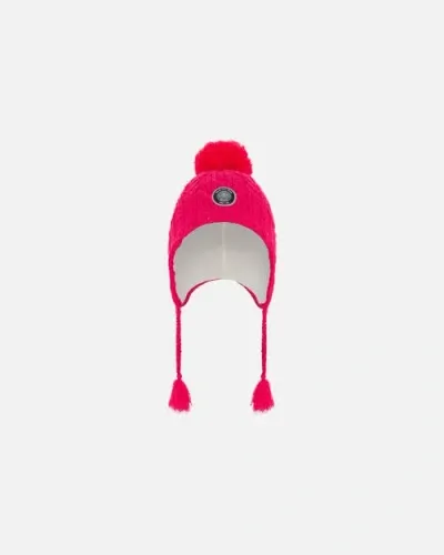 Deux Par Deux Kids'  Girl's Peruvian Knit Hat Fuschia Pink In Beetroot Purple