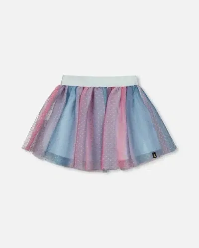 Deux Par Deux Kids'  Girl's Vertical Striped Tulle Skirt In Multicolor Print Stripe