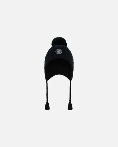 Deux Par Deux Kids Unisex Peruvian Knit Hat Black In Anthracite