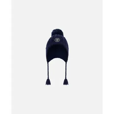 Deux Par Deux Kids Unisex Peruvian Knit Hat Navy In Dress Blue