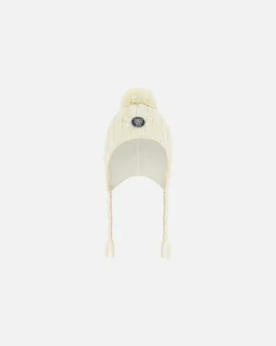 Deux Par Deux Kids Unisex Peruvian Knit Hat Off White In Whisper White