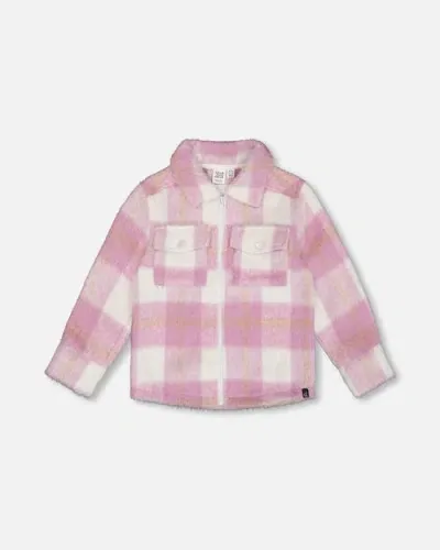 Deux Par Deux Kids'  In Plaid Lilac & Off White