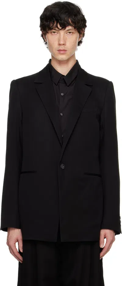 Devoa Black Horn-button Blazer