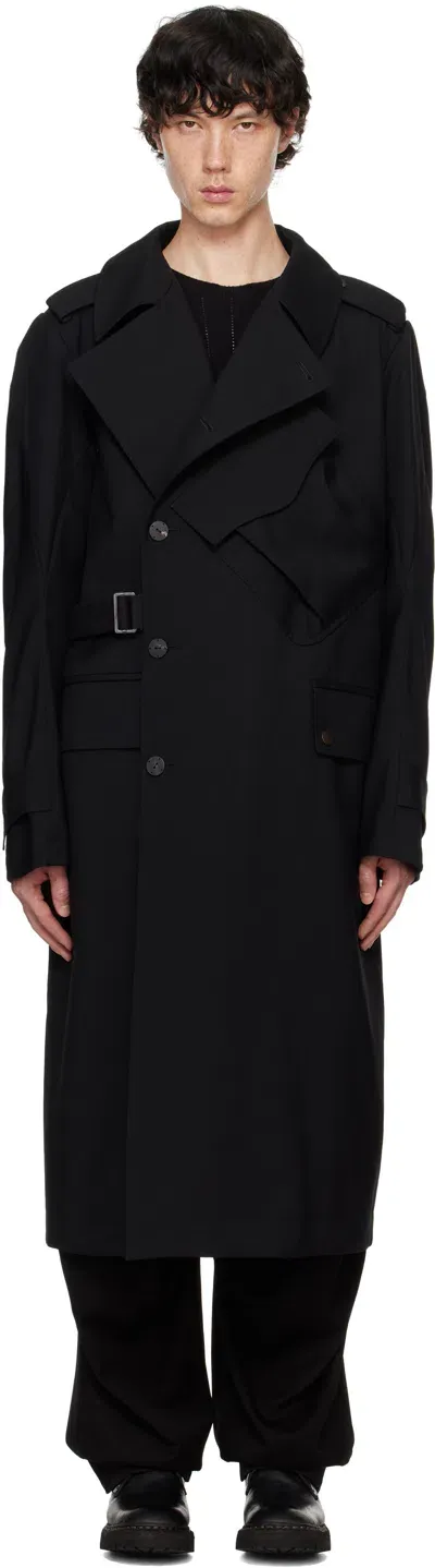 Devoa Black Motorcycle Coat