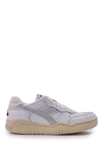 Diadora Panelled Lace-up Sneakers  In White