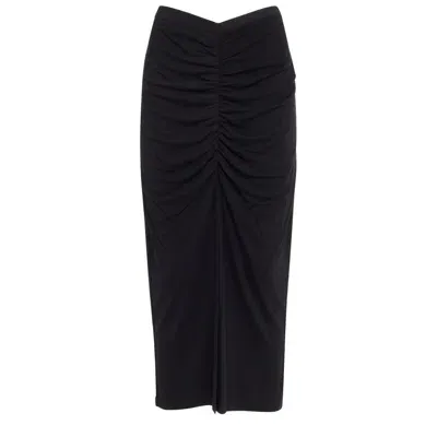 Diane Von Furstenberg Callisto Ruched Straight Hem Skirt In Black