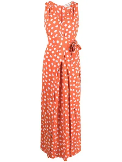 Diane Von Furstenberg Pooja Graphic-print Maxi Dress In Orange