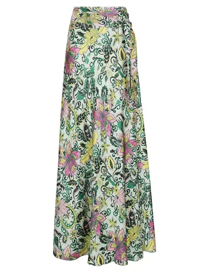 Diane Von Furstenberg Krisa Reversible Maxi Skirt In Green