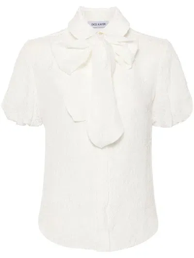 Dice Kayek Bow-detail Silk Shirt In White