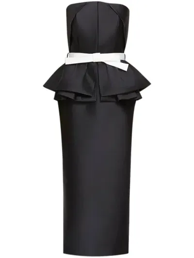 Dice Kayek Bow-detailing Midi Dress In Schwarz