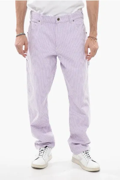 Dickies Awning Striped Garyville Hickory Pants With Belt Loops In Purple