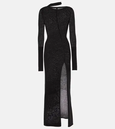 Didu Knit Cutout Turtleneck Maxi Dress In Black