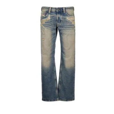 Diesel 1985 Larkee Distressed Straight Jeans In Blue