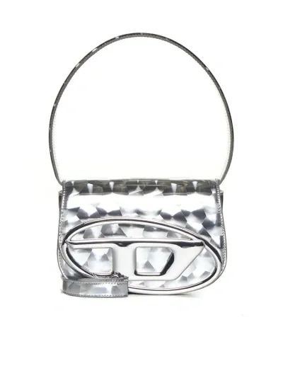 Diesel 1dr 3d Strobe Effect Shoulder Bag In Silver