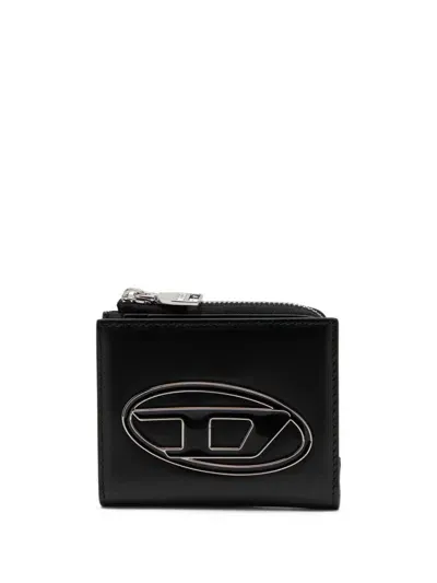 Diesel Zipped Card Holder In Black