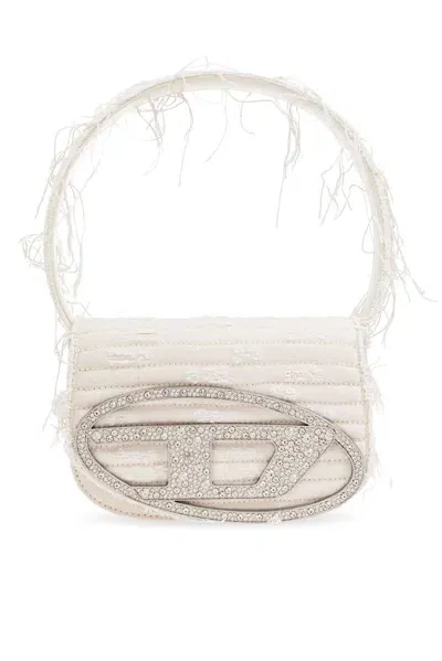 Diesel 1dr Logo Plaque Shoulder Bag In White