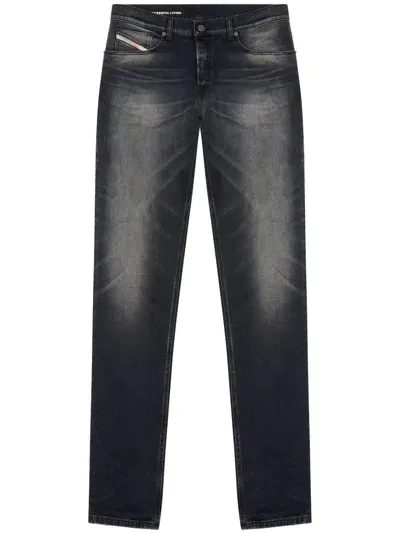 Diesel Mid-rise Tapered Jeans In Black