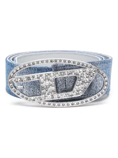 Diesel B-1dr Strass Belt In H1022 Electric/blue