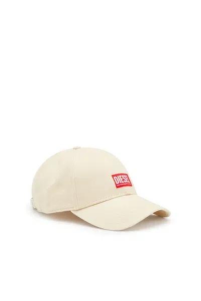 Diesel Baseball Cap With Logo Patch In Bianco