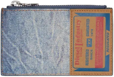 Diesel Jackron Coin M Leather Cardholder In Blue