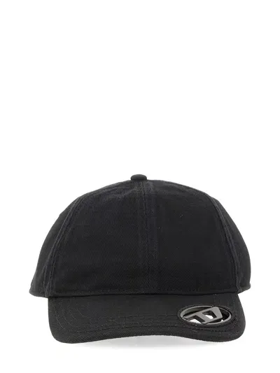 Diesel C-plak Baseball Cap In Black