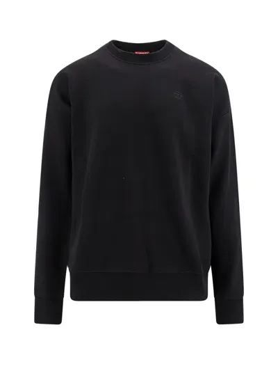 Diesel Cotton Sweatshirt With Maxi Oval-d Logo In Black