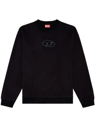 Diesel Logo Cut-out Sweatshirt In Black