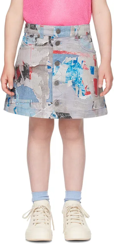 Diesel Kids Blue Gealbus-sp Denim Skirt In K966