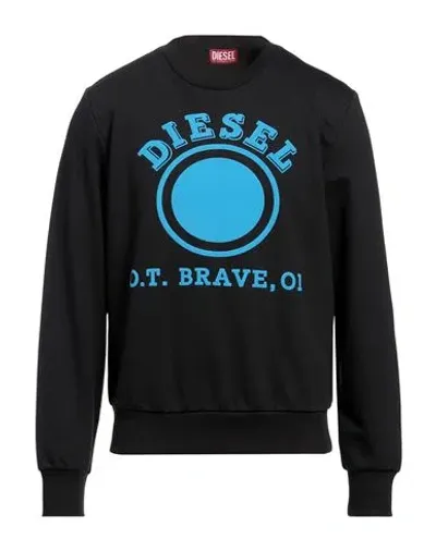 Diesel Felpa Girocollo S-ginn-k35 In Cotone Garzato Con Stampa Logo In Black