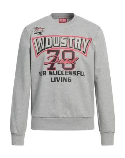 Diesel Printed S-ginn-k36 Crewneck Sweatshirt In Grey