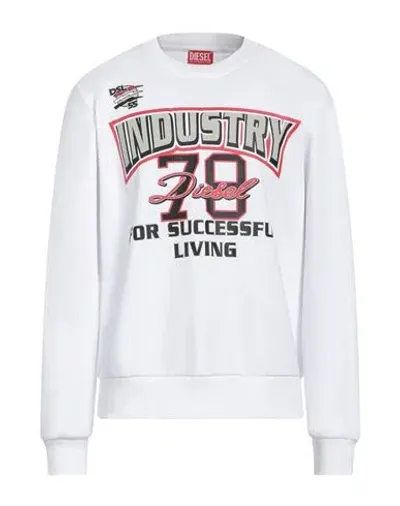 Diesel Printed S-ginn-k36 Crewneck Sweatshirt In White