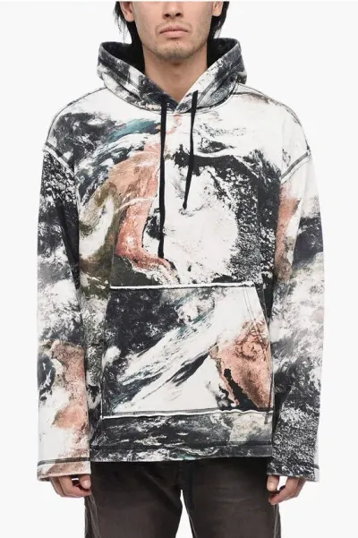 Diesel Multicolored S-pay-hood.l1 Sweatshirt With Loose Fit In Black