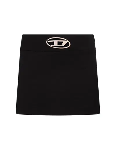 Diesel O-dixy Logo Detailed Mini Skirt In Black