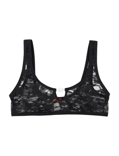 Diesel Oval D Lace Bra In Schwarz