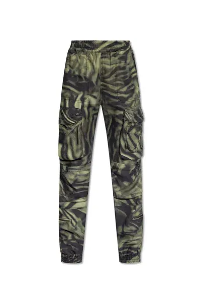 Diesel P-mirow Zebra-camo Printed Cargo Pants In Military