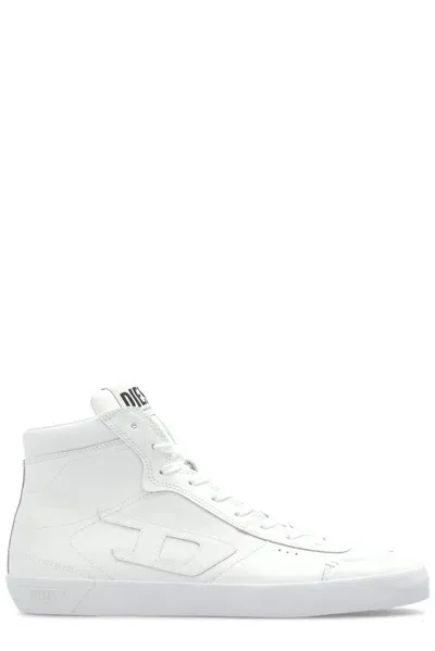 Diesel Mens T1003 S-leroji Mid Leather High-top Trainers In White