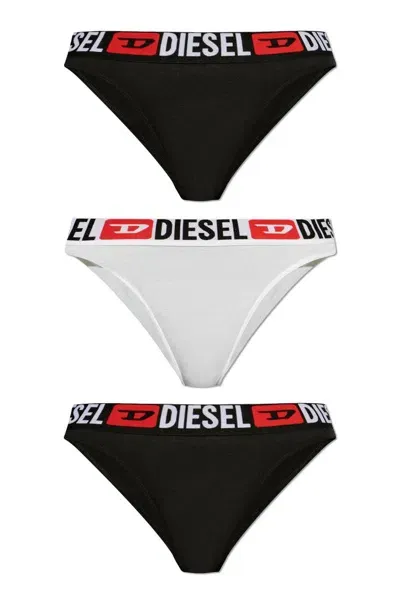 Diesel Three Pack Of Logo Waistband Briefs In Multi