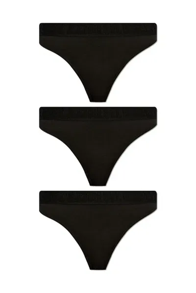 Diesel Three Pack Of Thongs In Black