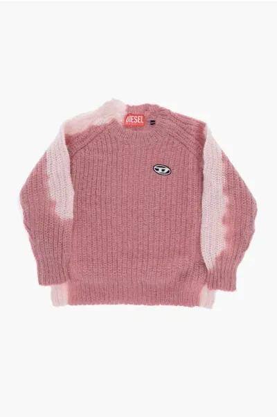 Diesel Two-tone Wool Blend Kosimo Crew-neck Sweater