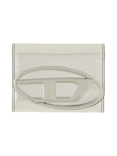 Diesel Wallet With Logo In Silver