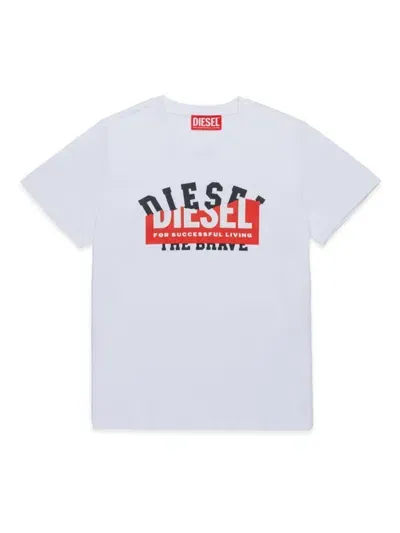 Diesel Kids' Willy T-shirt In White