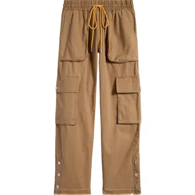 Diet Starts Monday Raw Hem Cotton Cargo Pants In Tan