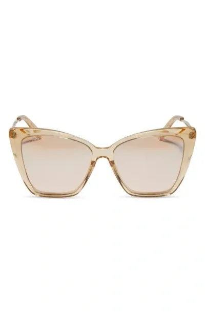 Diff Becky Ii 55mm Cat Eye Sunglasses In Honey Crystal Flash